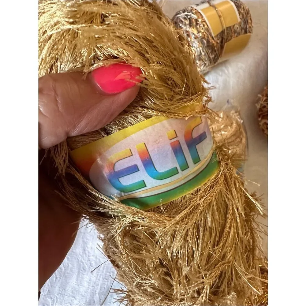 Yarn Bundle Gold Decorative Eyelash Party Yarn Multipack